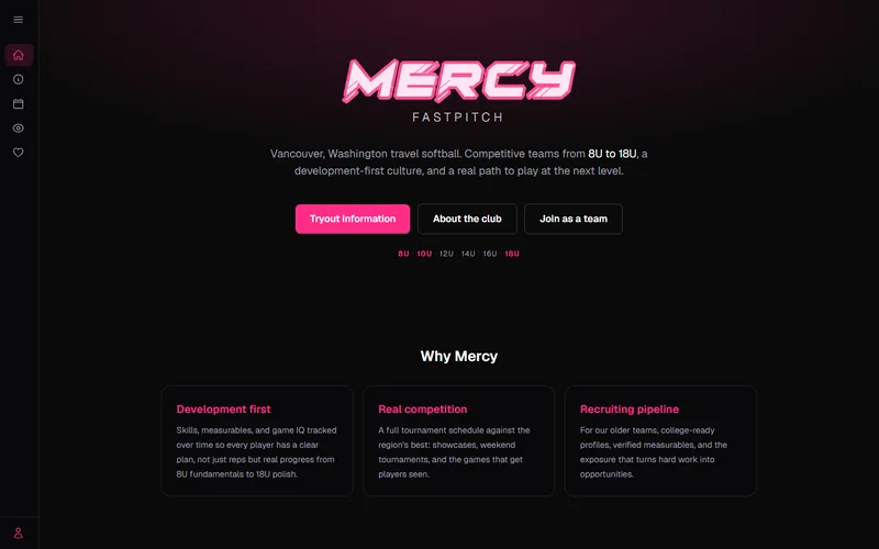 Mercy Fastpitch website